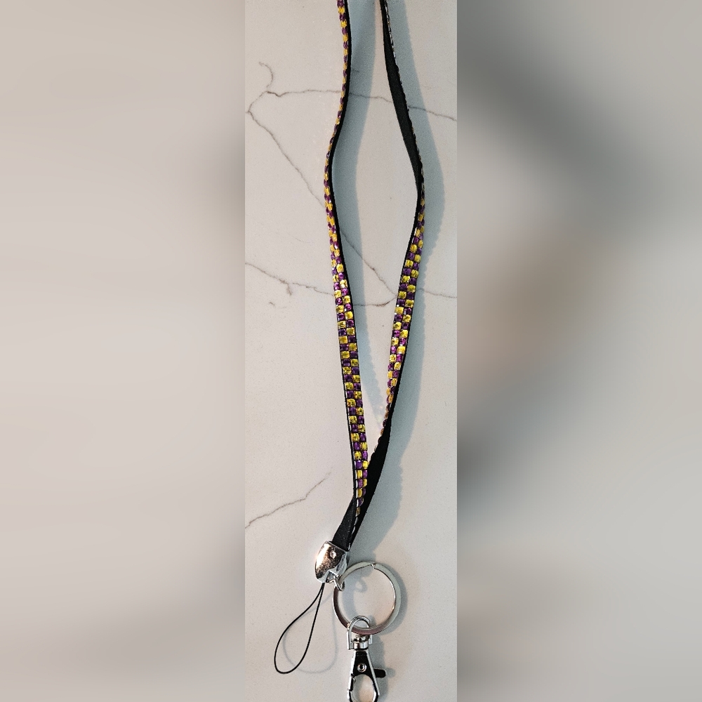 2/$10 Purple and Yellow Lanyard with Key Ring